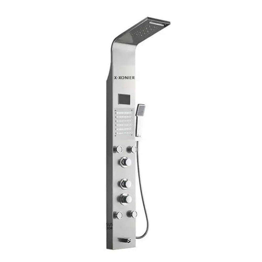 X-XONIER Stainless Steel 6 in 1 Shower Panel Thermostate Tower System