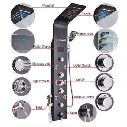 X-XONIER® Stainless Steel 304 Grade Thermostatic Shower Panel