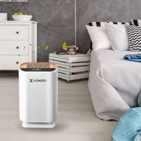 X-XONIER Air Purifier, HEPA 13, Activated Carbon, 5-Stage Filtration, Covers 800 sq ft, White