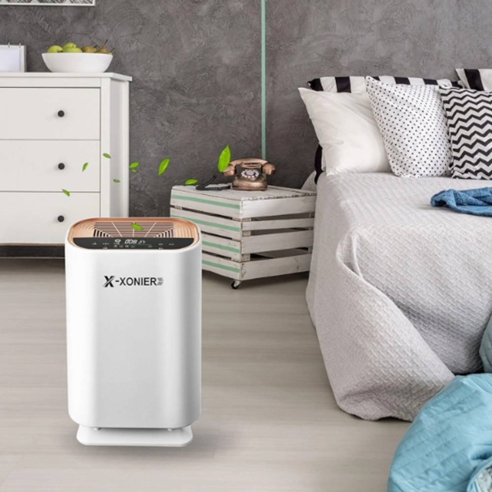 X-XONIER Air Purifier, HEPA 13, Activated Carbon, 5-Stage Filtration, Covers 800 sq ft, White