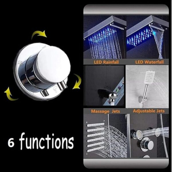 X-XONIER Stainless Steel 6 in 1 Shower Panel Thermostate Tower System