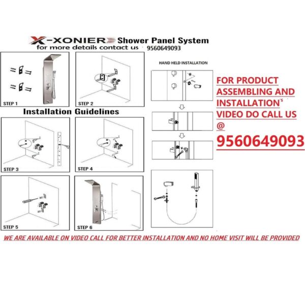 X-XONIER® Stainless Steel 304 Grade Thermostatic Shower Panel