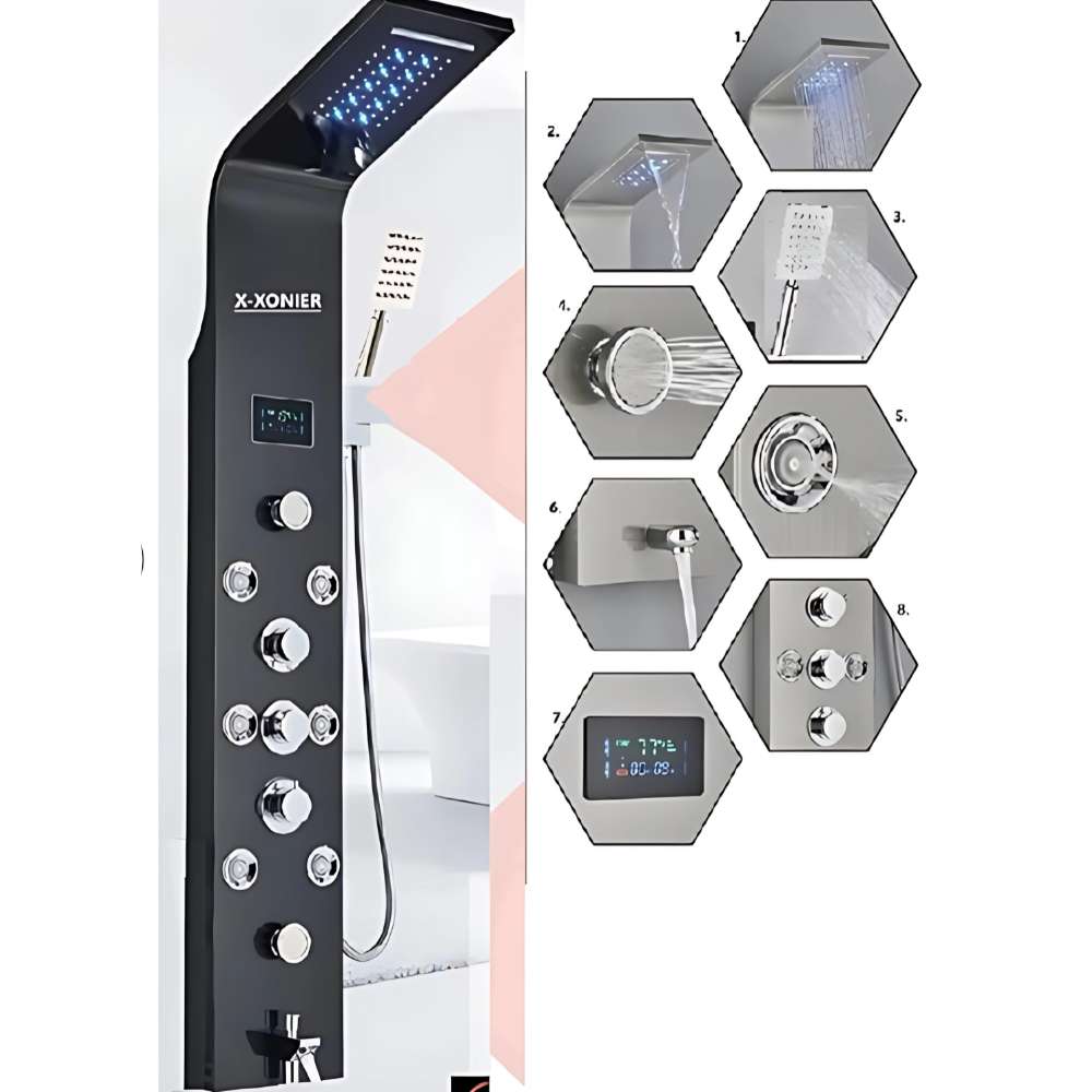 X-XONIER 304 SS Shower 6-in-1 Panel