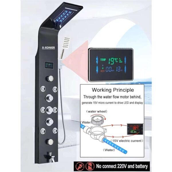 X-XONIER 304 SS Shower 6-in-1 Panel
