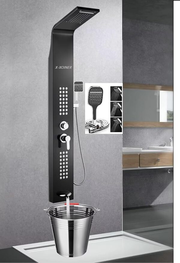 X-XONIER Stainless Steel 304 Grade Shower Panel 5In1+3 way handheld shower set