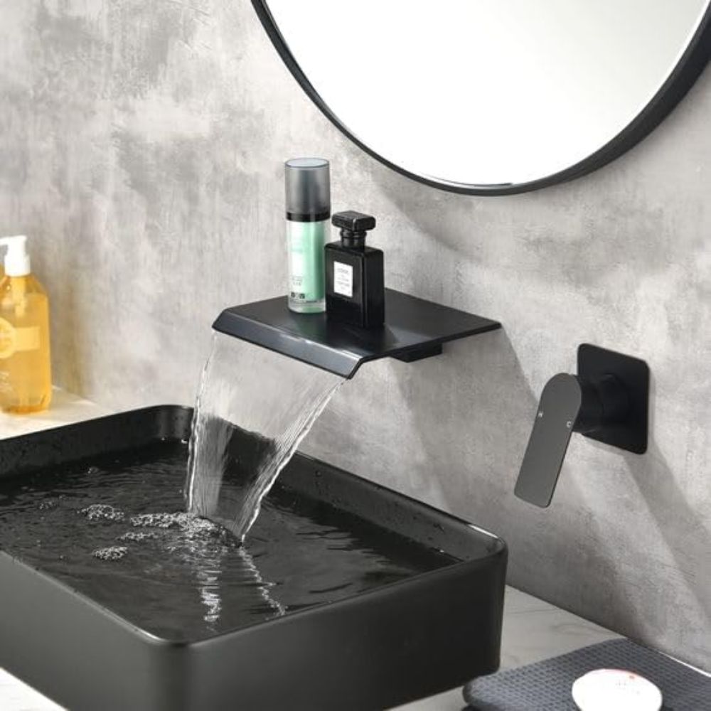 X-XONIER Stainless Steel Wash Basin Countertop Table top Bathroom Sink Washbasin Over Counter for Bathroom Resturent Living room Luxury Matt Black