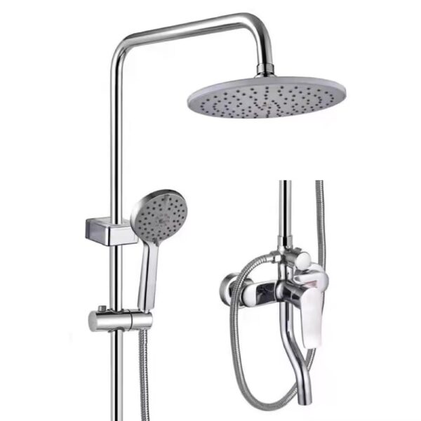 X-XONIER SS Shower Set 3 in 1 Nobe Shower Panel with Head Shower & 3 Ways Hand Shower and Tub Spout Silver Pack of 1