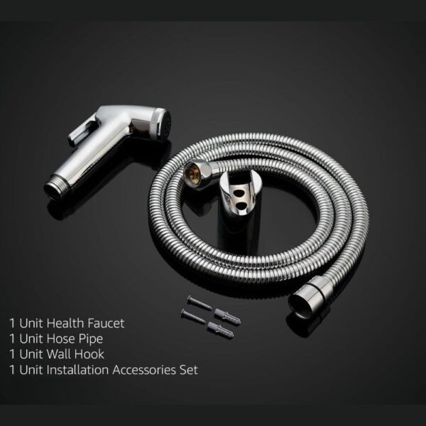 X-XONIER® Health Faucet Spray with 1.25 Metre Flexible Hose and Wall Hook, Chrome Finish