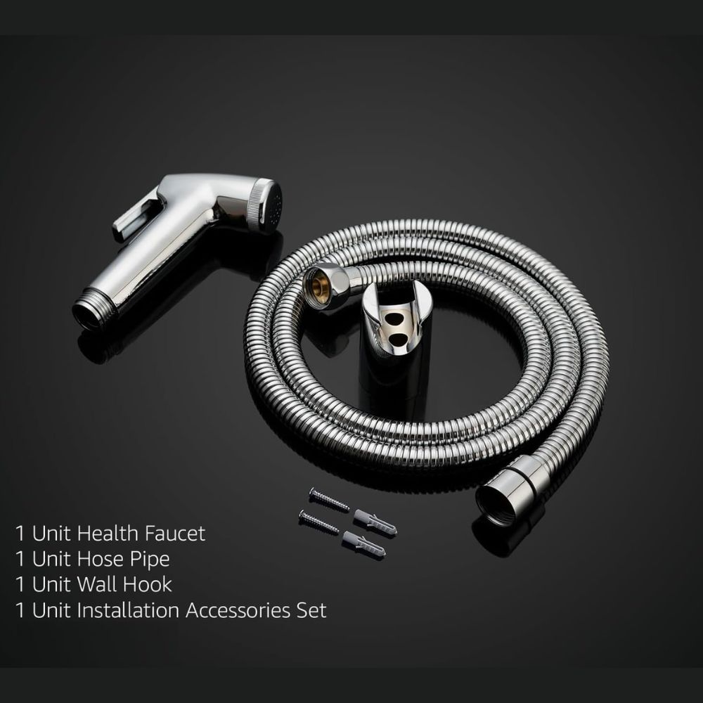 X-XONIER® Health Faucet Spray with 1.25 Metre Flexible Hose and Wall Hook, Chrome Finish