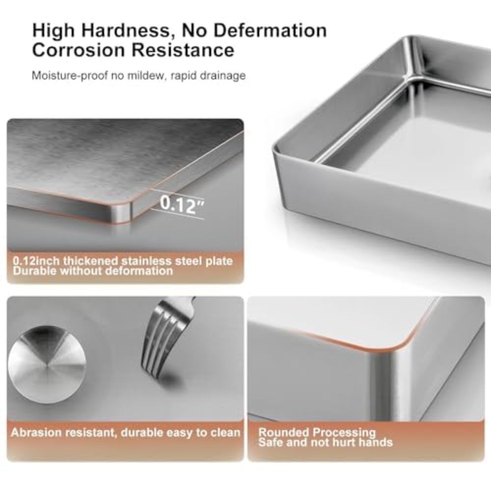 X-XONIER Stainless Steel Wash Basin Countertop Table top Bathroom Sink Washbasin Over Counter for Bathroom Resturent Living room Luxury Matt Silver