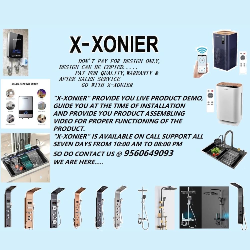 X-Xonier INSTANT WATER HEATER (GEYSER) INDIA'S First Endless HOT Water Supply no Storage Required Advance Saftey feature Touch Panel Digital Temperature Display Fast Heating (WHITE)