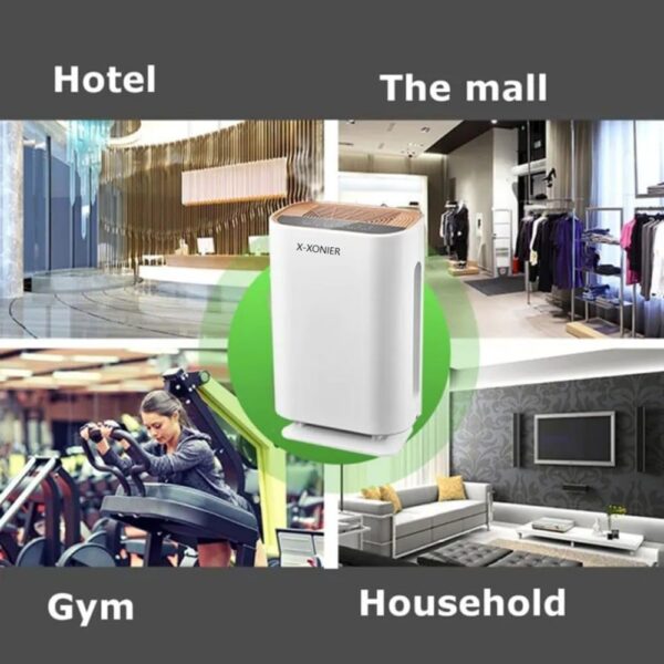 X-XONIER® Smart Air Purifier for Home Real Time AQI Display Covers upto 400 sqft Removes 99.97% of Viruses Allergens Dust and PM2.5. HEPA Filter Filter Life Upto 9000 Hrs Ideal for Bedrooms (White)