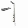 X-XONIER Stainless Steel 304 Grade Shower Panel 4-in-1 Tower System Rainfall Shower Body Massage Spray Handheld Shower Easy Connect Brushed Finish Silver