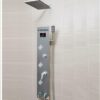X-XONIER Stainless Steel 304 Grade Shower Panel 6 in 1 Modern Tower System With Rainfall and Waterfall Shower Body Massage Spray SS Handheld Shower Temperature Display. (SILVER)