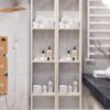 X-XONIER® Stainless Steel 304 Grade shower Panel 6 in 1 Tower System With Led Rainfall Shower Body Massage Spray SSHandheld shower Temperature Display.(Rose Gold)