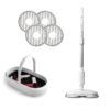 X-XONIER Plastic Smart Spin Electric Mop with Bucket & Dual Pad,Power Cleaning, Self Wash & Dry, Remote Operation, 360 Cleaning, Rechargeable & Replaceable Battery, Extra Pads Expendable Handle White
